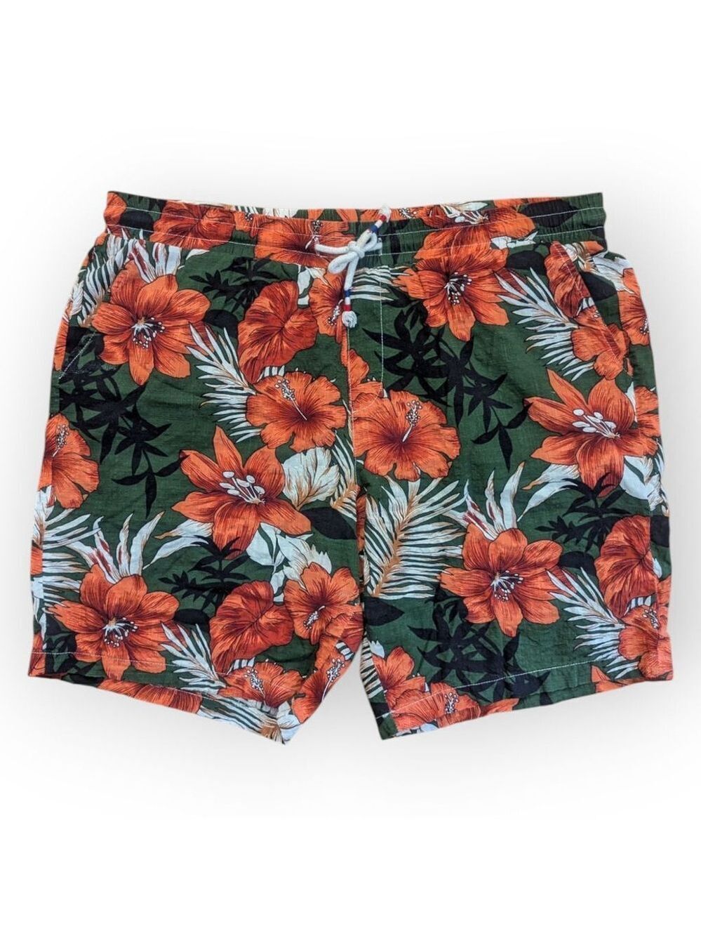 Jogal Hawaiian Floral Shorts Green Orange XXL